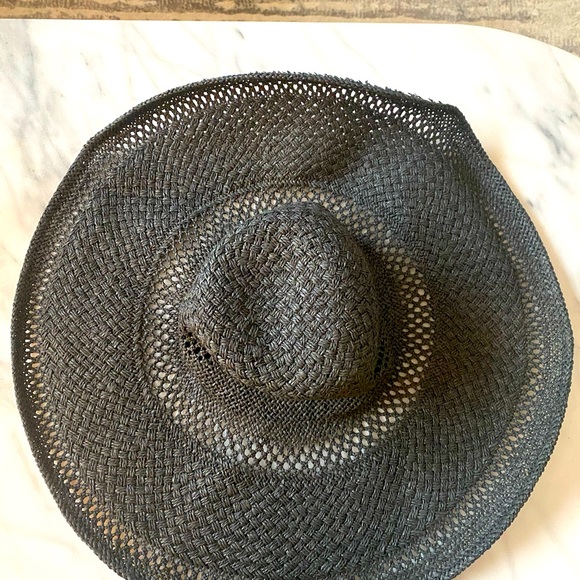 Banana Republic Large a black Straw Floppy Hat New - Picture 3 of 5